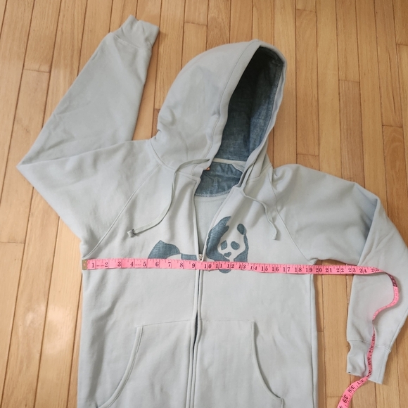 Enjoi skateboarding panda Patch Zip Up Light Green hoodie Cotton sz small Y2K - Picture 13 of 14